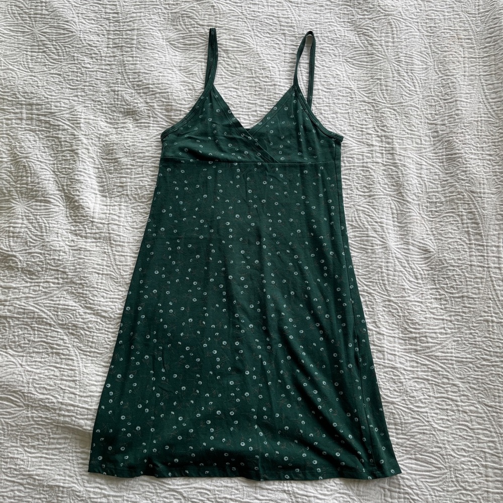Brandy Melville Amara Dress -Green Floral Sundress